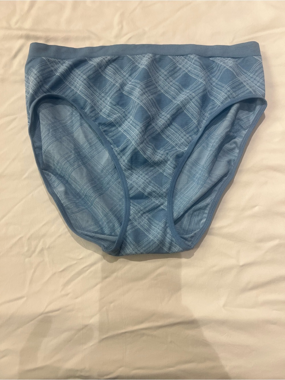 Blue plaid high leg panties